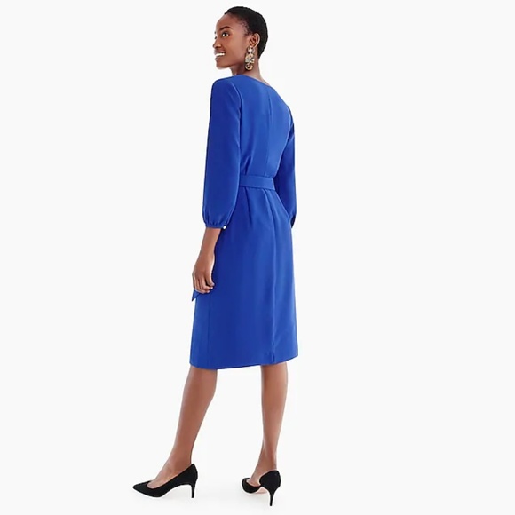 🌸Wrap Dress in 365 Crepe in Blue Ocean Size 2 - Picture 4 of 5